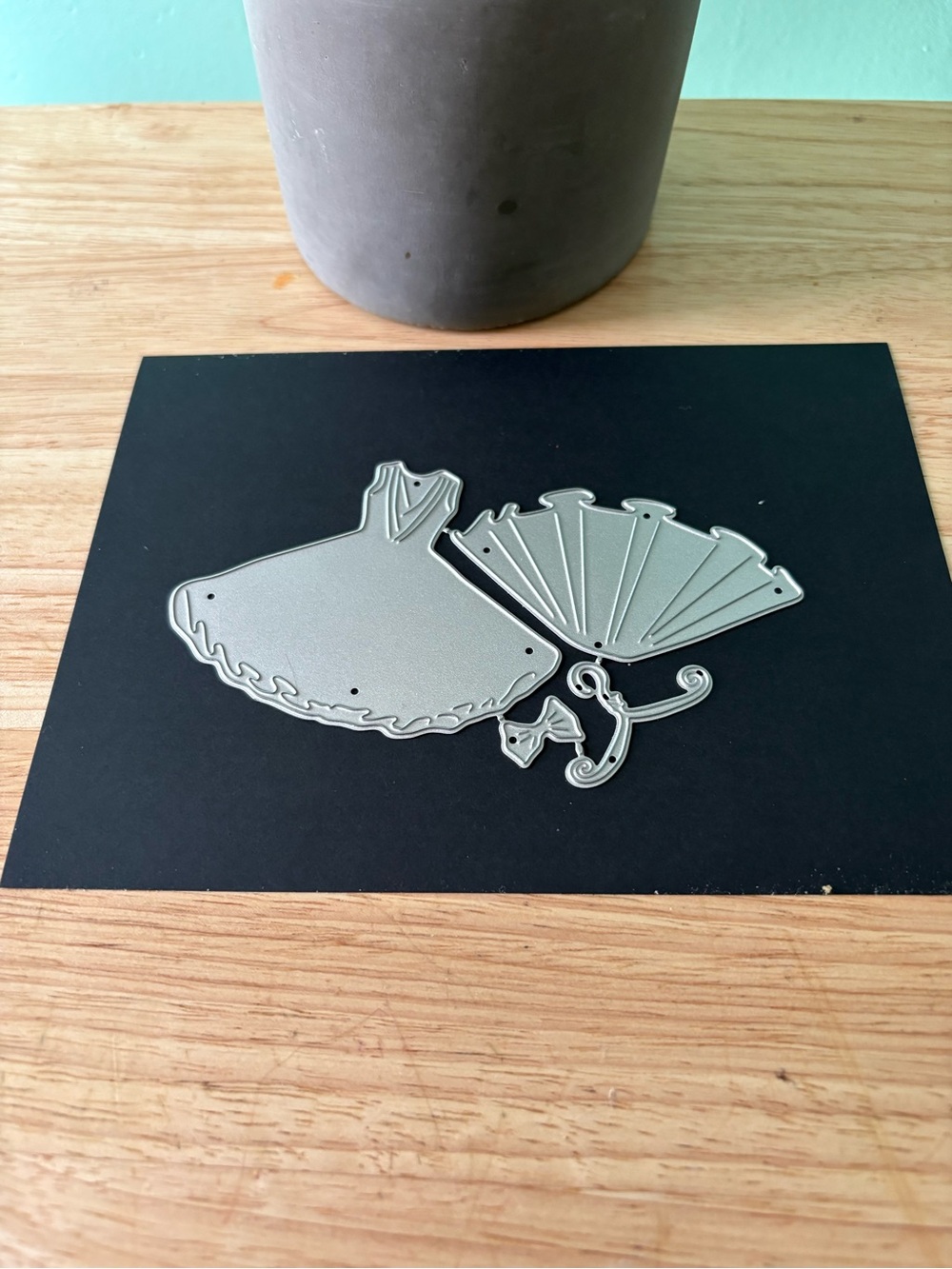 Metal Dress/Hanger/Bow Craft Die Set - Silver